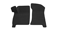 Коврики салонные резиновые передние 3d в стиле eva, ячейки Ромб, черный кант rezkon на Лада Приора