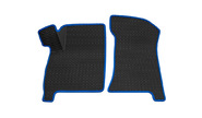 Коврики салонные резиновые передние 3d в стиле eva, ячейки Ромб, синий кант rezkon на Лада Приора