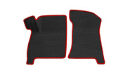 Коврики салонные резиновые передние 3d в стиле eva, ячейки Ромб, красный кант rezkon на Лада Приора