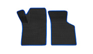 Коврики салонные резиновые передние 3d в стиле eva, ячейки Ромб, синий кант rezkon на Лада Калина