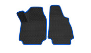 Коврики салонные резиновые передние 3d в стиле eva, ячейки Ромб, синий кант rezkon на 3-дверные Лада Нива 4х4