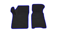 Коврики салонные резиновые передние 3d в стиле eva, ячейки Ромб, синий кант rezkon на Шевроле Нива, Лада Нива Тревел