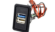 Быстрое зарядное устройство вместо заглушки панели приборов usb 3.0, 2 слота на ВАЗ 2108-21099 с высокой панелью, ВАЗ 2113-2115, Лада Нива 4х4 21213, 21214, 2131