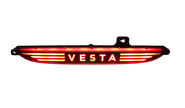 Диодный противотуманный фонарь в задний бампер красный с надписью vesta ml на Лада Веста