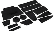 Комплект черных силиконовых ковриков панели приборов и консоли на Лада Калина 2