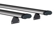 Поперечины аэродинамические серые 1400 мм с высоким кронштейном на рейлинги с пазом&nbsp;АПС АЭРО универсальные