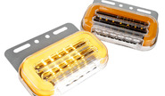 Комплект диодных боковых габаритных фонарей&nbsp;(12v) с подсветкой колеса&nbsp;в металлическом корпусе, 2 шт на грузовой транспорт