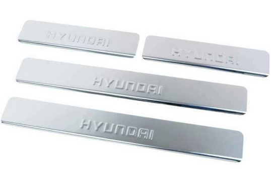 Накладки на пороги хромированные с надписью для Hyundai Santa FE 2013_1