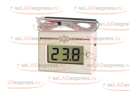 Термометр электронный для сауны ТЭС Pt в корпусе из липы с герметичным датчиком_1