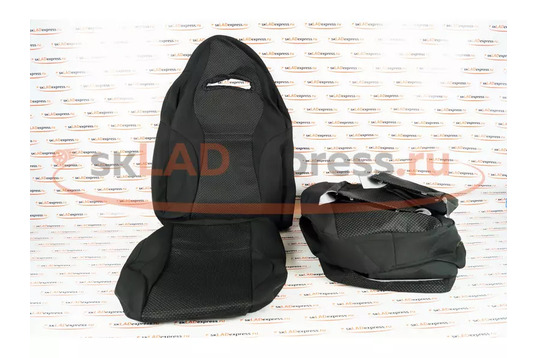 Обивка (не чехлы) сидений Recaro черная ткань (центр черная ткань 10мм) на ВАЗ 2108-21099, 2113-2115, 5-дверная Нива 2131_1
