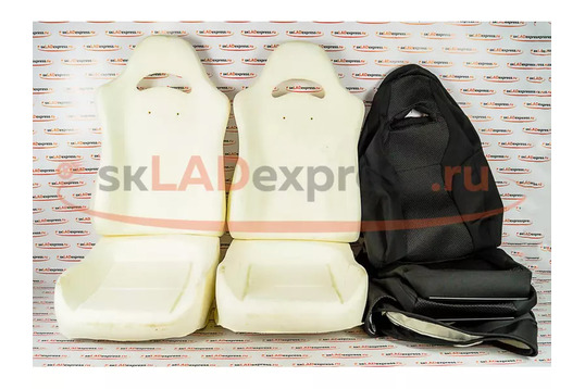Комплект для сборки сидений Recaro (черная ткань, центр Искринка) на ВАЗ 2110, Лада Приора седан_1
