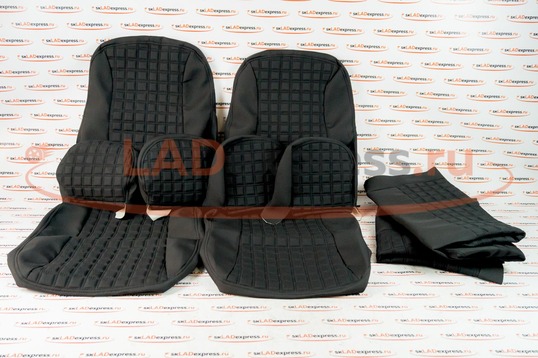 Обивка сидений (не чехлы) ткань с черной тканью 10мм (цветная строчка Ромб/Квадрат) на ВАЗ 2111, 2112_1
