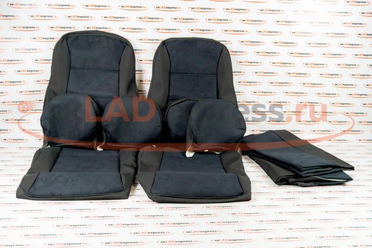 Обивка сидений (не чехлы) ткань с алькантарой на Лада Приора 2 седан_1