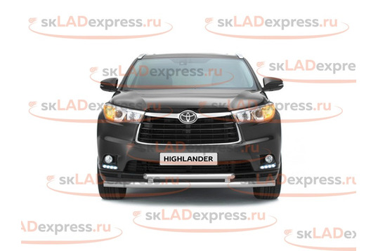 Защита переднего бампера двойная Ø63/51мм (НПС) для TOYOTA HIGHLANDER 2014 ПТ Групп_1