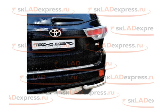 Защита заднего бампера Уголки d63,5 нерж для Toyota Highlander ТехноСфера_1