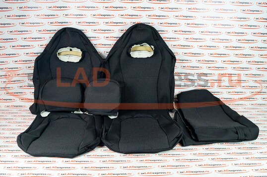 Обивка (не чехлы) сидений Recaro (черная ткань, центр Искринка) на ВАЗ 2108-21099, 2113-2115, 5-дверная Нива 2131_1