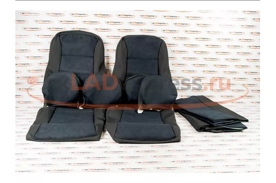Обивка сидений (не чехлы) ткань с алькантарой под цельный задний ряд сидений на Лада Гранта_1
