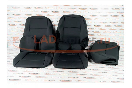 Обивка сидений (не чехлы) черная ткань (центр черная ткань 10мм) под цельный задний ряд сидений на Лада Гранта FL_1