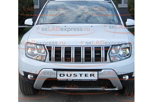 Решетка радиатора Dakar на Renault Duster серебристая_1