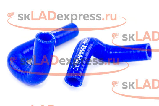 Патрубки печки силиконовые синие под алюминиевый радиатор на инжекторные ВАЗ 2101-2107_1