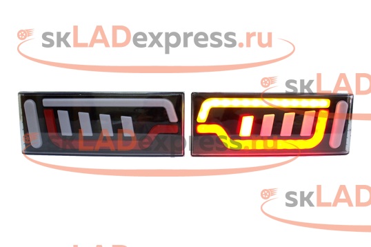 Задние светодиодные фонари в стиле AUDI на ВАЗ 2108, 2109, 21099, 2113, 2114 прозрачные_1