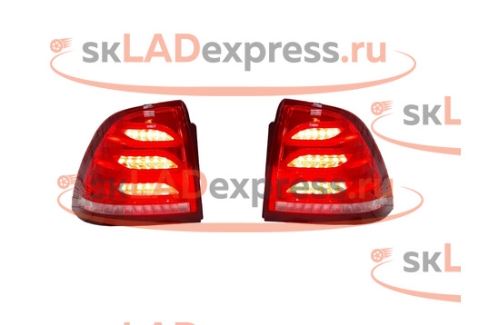 Задние фонари диодные красные в AMG-стиле на Лада Приора_1