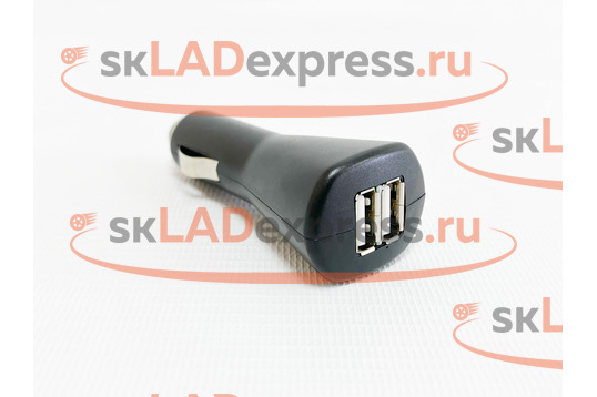 USB зарядное устройство от прикуривателя, 2 слота универсальное_1