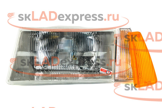 Фара левая, оранжевое стекло секции поворотника Освар на ВАЗ 2108, 2109, 21099_1