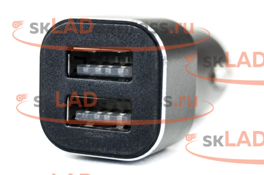USB адаптер в прикуриватель автомобиля, 2 слота CARLINE универсальный_1