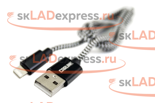 USB-кабель, разъем Lightning, тканевая оплетка универсальный_1