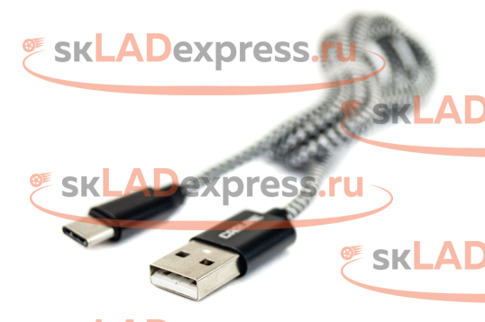 USB-кабель, разъем Type C, тканевая оплетка универсальный_1