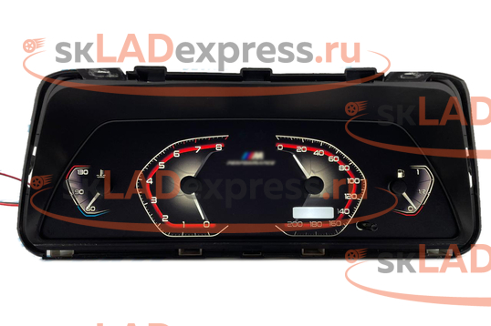 Тюнинговая комбинация приборов в стиле М-Перфоманс, 1 экран, красные шкалы на ВАЗ 2108-2115_1