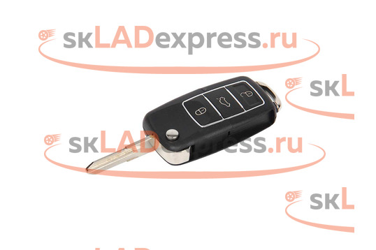 Ключ выкидной в стиле Volkswagen Люкс на 3 кнопки без платы на Лада Гранта FL 2018-2023 г.в. с замком зажигания Renault_1