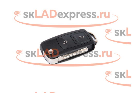 Ключ замка зажигания выкидной в стиле Volkswagen на 2 кнопки без платы на Лада Ларгус_1
