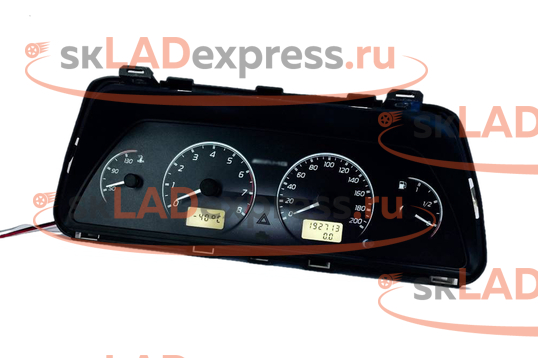 Тюнинговая комбинация приборов в стиле AMG, 2 экрана, белые шкалы на ВАЗ 2108-2115_1