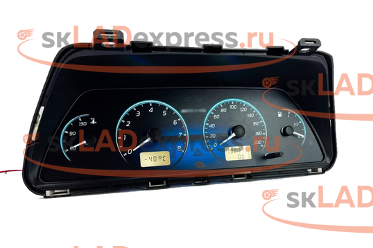 Тюнинговая комбинация приборов в стиле AMG, 2 экрана, синие шкалы на ВАЗ 2108-2115_1