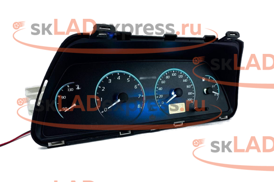 Тюнинговая комбинация приборов в стиле AMG, 1 экран, синие шкалы на ВАЗ 2108-2115_1