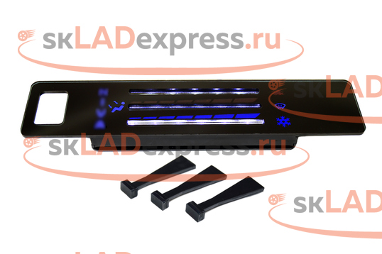 Тюнинговая панель блока управления отопителем, синяя диодная подсветка на Лада Нива 4х4 до 2019 г.в._1