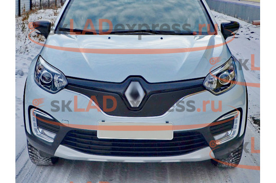 Зимняя заглушка решетки радиатора верхняя КАРТ на Renault Kaptur до 2020 г.в._1