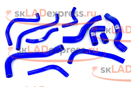 Комплект патрубков двигателя, синий силикон CS20 Profi на инжекторные ВАЗ 2108-21099, 2113-2115 с двигателем 21082_1
