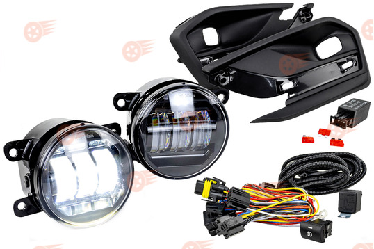 Комплект подключения ПТФ ML Auto Light Technology с противотуманными фарами Sal-Man 65W и рамками на Лада Веста NG_1