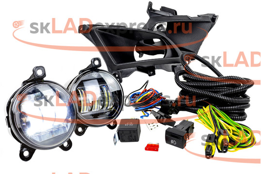Комплект подключения ПТФ ML Auto Light Technology с противотуманными фарами Sal-Man 65W и рамками на Лада Приора SE, Приора 2_1