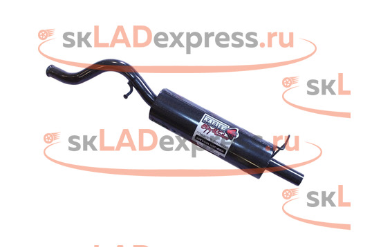 Глушитель основной прямоточный Тихий со специальной набивкой Stinger Auto на Лада Калина хэтчбек_1