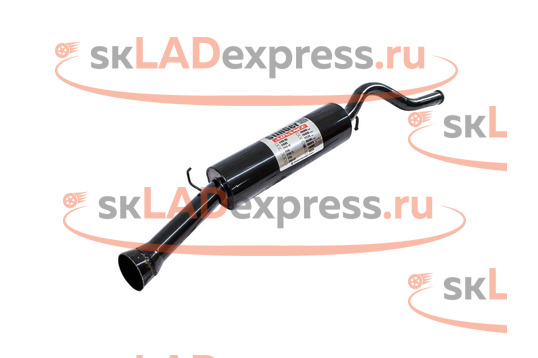 Глушитель основной прямоточный Тихий со специальной набивкой Stinger Auto на Лада Гранта Спорт_1