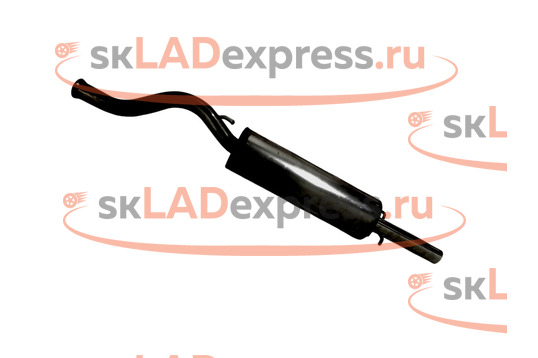 Глушитель основной прямоточный, овальная бочка, штатная установка Stinger Auto на ВАЗ 2108, 2109_1
