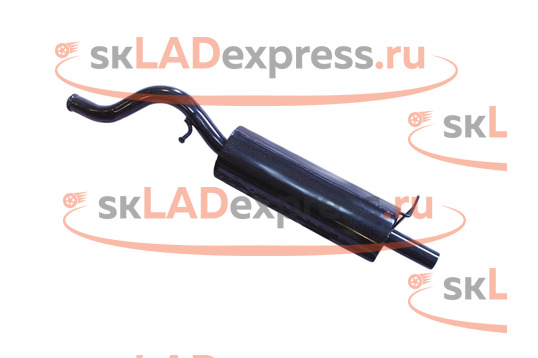 Глушитель основной прямоточный, овальная бочка Stinger Auto на Лада Калина хэтчбек_1