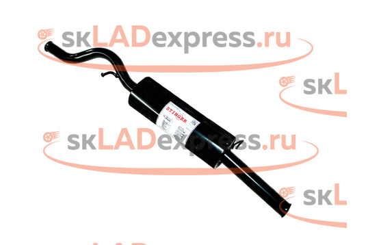 Глушитель основной прямоточный, овальная бочка Stinger Auto на Лада Гранта_1