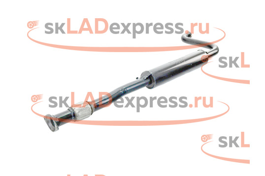 Резонатор с гофрой под крепление нового образца, нержавеющая сталь Stinger Auto на ВАЗ 2110-2112 с двигателем 1.6 л_1