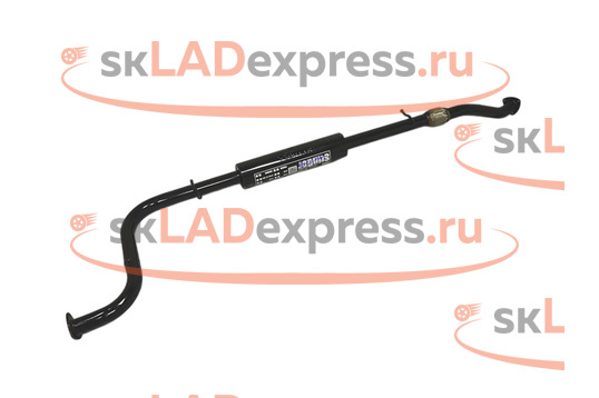 Резонатор прямоточный с гофрой, штатная установка Stinger Auto на Лада Веста_1