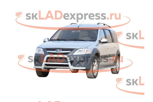 Защита порогов d51 с резинкой ТехноСфера Эксклюзив на Лада Ларгус_1